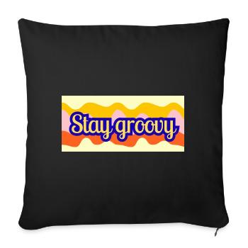 Stay Groovy Retro Waves Design - Sofa pillowcase 17,3'' x 17,3'' (45 x 45 cm) - black - Front
