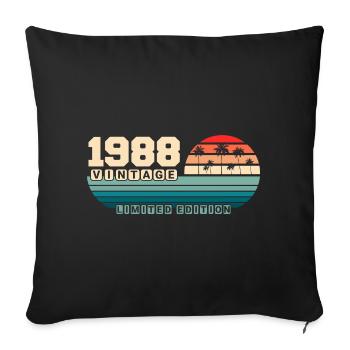 37th Birthday 1988 Vintage 1988 Retro Sunset - Sofa pillowcase 17,3'' x 17,3'' (45 x 45 cm) - black - Front