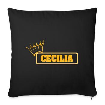 Cecilia as a name - Sofa pillowcase 17,3'' x 17,3'' (45 x 45 cm) - black - Front