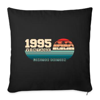 30th Birthday 1995 Vintage 1995 Retro Sunset - Sofa pillowcase 17,3'' x 17,3'' (45 x 45 cm) - black - Front