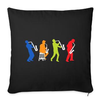 Retro Saxophone Player Saxophonist - Sofa pillowcase 17,3'' x 17,3'' (45 x 45 cm) - black - Front