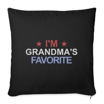 Petit-enfant préféré Drôle Je suis le préféré de Mamie - Housse de coussin décorative 45 x 45 cm - noir - Devant