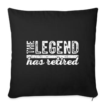 La légende a pris sa retraite – Lustiges Ruhestand - Housse de coussin décorative 45 x 45 cm - noir - Devant