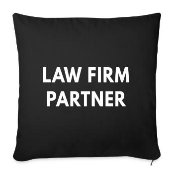 Law Firm Partner Executive Career Gift T-Shirt  - Sofa pillowcase 17,3'' x 17,3'' (45 x 45 cm) - black - Front
