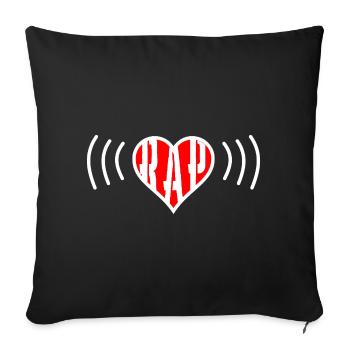 Heart Beats For Rap - Sofakissenbezug 45 x 45 cm - Schwarz - Vorne
