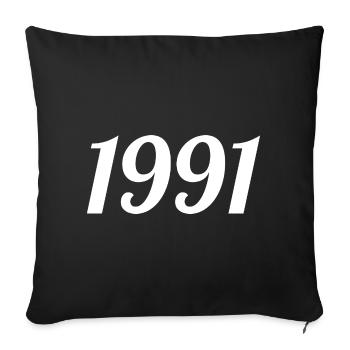 1991 Vintage 1991 Anniversaire Rétro 1991 Cadeau - Housse de coussin décorative 45 x 45 cm - noir - Devant