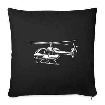 Helicopter design for real helicopter fans - Sofa pillowcase 17,3'' x 17,3'' (45 x 45 cm) - black - Front