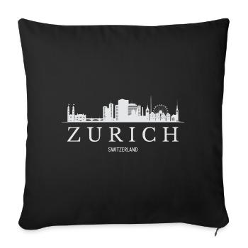 Zurich Skyline, Zurich Suisse - Housse de coussin décorative 45 x 45 cm - noir - Devant