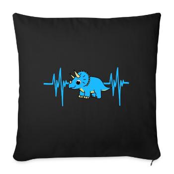 Heartbeat Dino - Sofa pillowcase 17,3'' x 17,3'' (45 x 45 cm) - black - Front