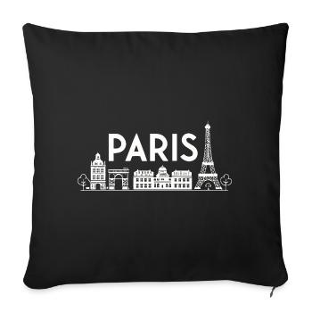 Silhouette Paris Ville Lumière - Housse de coussin décorative 45 x 45 cm - noir - Devant