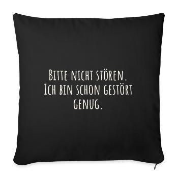 Merci de ne pas déranger. Je suis déjà assez perturbé comme ça. - Housse de coussin décorative 45 x 45 cm - noir - Devant