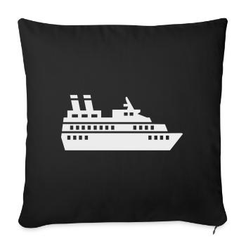 Cruise Ship Silhouette Cruise Ship - Sofa pillowcase 17,3'' x 17,3'' (45 x 45 cm) - black - Front