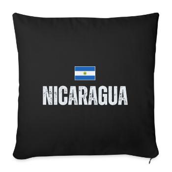 Nicaraguan flag, Nicaraguan patriot - Sofa pillowcase 17,3'' x 17,3'' (45 x 45 cm) - black - Front