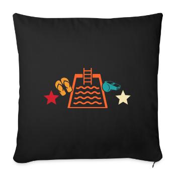 Les sauveteurs adorent les nageurs sauveteurs - Housse de coussin décorative 45 x 45 cm - noir - Devant