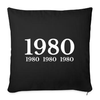 1980 - Housse de coussin décorative 45 x 45 cm - noir - Devant