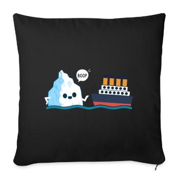 Titanic Funny Titanic and I-ceberg Boop Parody - Sofa pillowcase 17,3'' x 17,3'' (45 x 45 cm) - black - Front