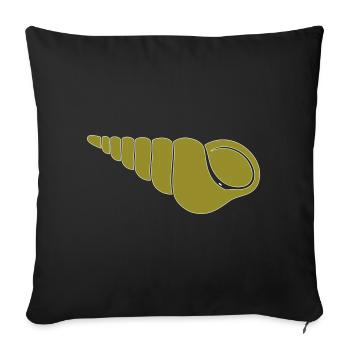 Motif d’escargot spirale olivier - Housse de coussin décorative 45 x 45 cm - noir - Devant