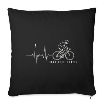 Heartbeat Gravel Bike - Sofakissenbezug 45 x 45 cm - Schwarz - Vorne