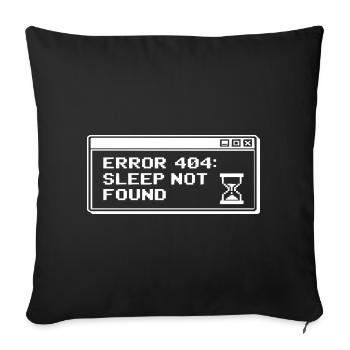 404 Sleep Not Found Pixel - Sofa pillowcase 17,3'' x 17,3'' (45 x 45 cm) - black - Front