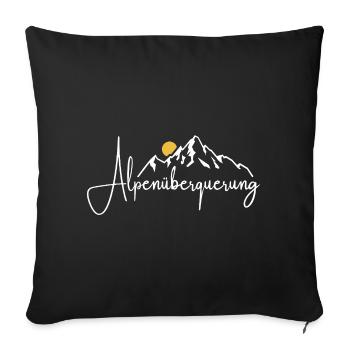 Alpen Überquerung - Wandern - Sofakissenbezug 45 x 45 cm - Schwarz - Vorne