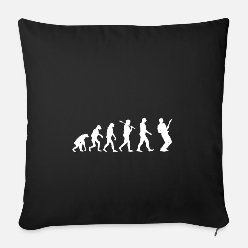 Gitarre Shirt · Evolution · Gitarrist · Geschenk - Sofakissenbezug 45 x 45 cm - Schwarz