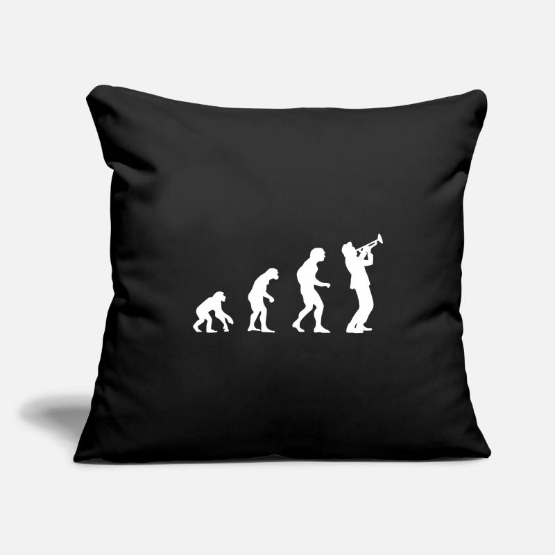Evolution du singe au trompettiste Housse de coussin décorative 45 x 45 cm