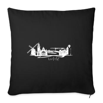 Krefeld skyline with windmill - Sofa pillowcase 17,3'' x 17,3'' (45 x 45 cm) - black - Front