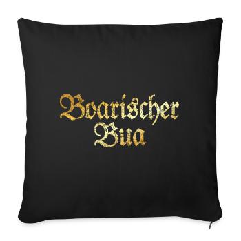 Boarischer Bua - Bayerischer Bube (Goldgelb) - Sofakissenbezug 45 x 45 cm - Schwarz - Vorne