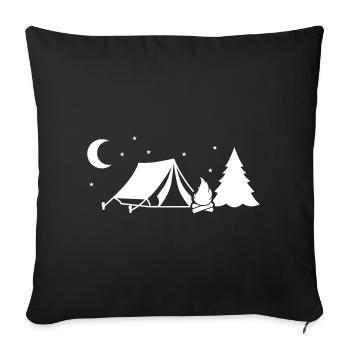 Camping - Housse de coussin décorative 45 x 45 cm - noir - Devant