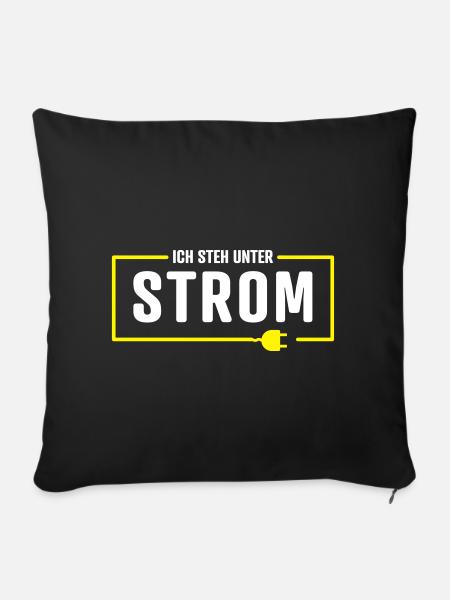 ICH STEH UNTER STROM - Sofakissenbezug 45 x 45 cm - Schwarz