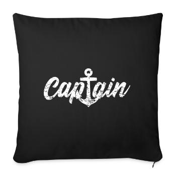 Capitaine capitaine - Housse de coussin décorative 45 x 45 cm - noir - Devant