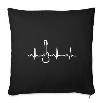 Heartbeat Gitarre - E-Gitarre Akustik Bass - Sofakissenbezug 45 x 45 cm - Schwarz - Vorne
