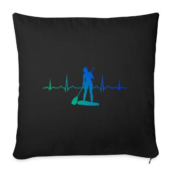 Standup Paddleboard Standup Paddle Hommes - Housse de coussin décorative 45 x 45 cm - noir - Devant