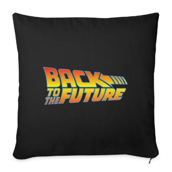 Back To The Future Logo - Sofa pillowcase 17,3'' x 17,3'' (45 x 45 cm) - black - Front
