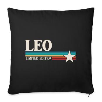 Signe du zodiaque Lion - Housse de coussin décorative 45 x 45 cm - noir - Devant