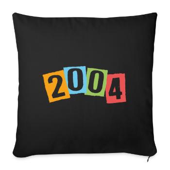 Born in 2004 – Birthday with big colorful numbers - Sofa pillowcase 17,3'' x 17,3'' (45 x 45 cm) - black - Front