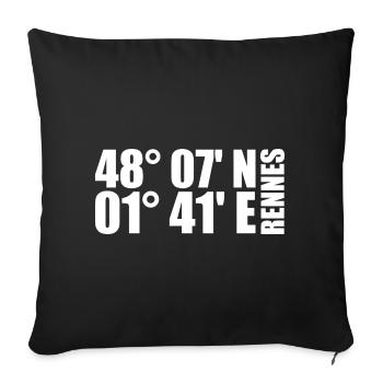 Coordonnées de Rennes - Housse de coussin décorative 45 x 45 cm - noir - Devant