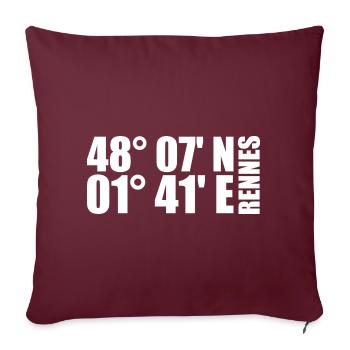 Rennes coordinates - Sofa pillowcase 17,3'' x 17,3'' (45 x 45 cm) - burgundy - Front