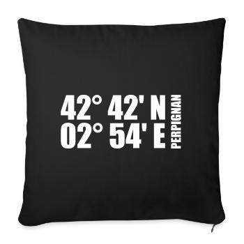 Coordonnées de Perpignan - Housse de coussin décorative 45 x 45 cm - noir - Devant