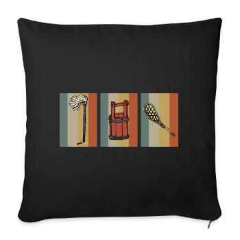 Femme au foyer et mari au foyer - Housse de coussin décorative 45 x 45 cm - noir - Devant