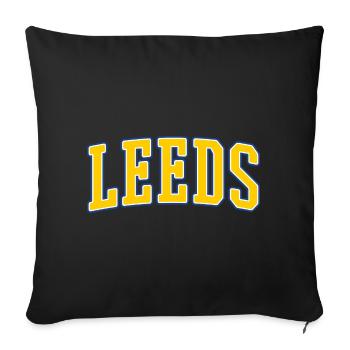 Leeds College Lettering - Sofa pillowcase 17,3'' x 17,3'' (45 x 45 cm) - black - Front