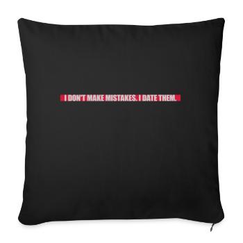 Date Erreurs Citation Logo - Housse de coussin décorative 45 x 45 cm - noir - Devant