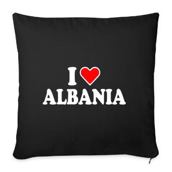 Albanie - Housse de coussin décorative 45 x 45 cm - noir - Devant