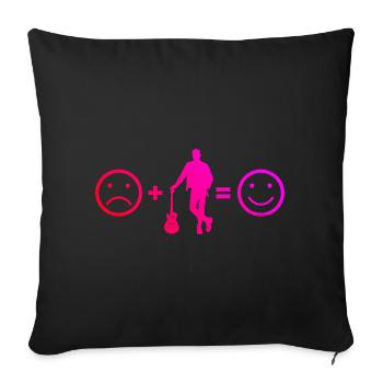 Women's guitar classical guitar acoustic guitar - Sofa pillowcase 17,3'' x 17,3'' (45 x 45 cm) - black - Front