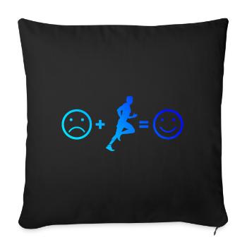 Fitness Race Running Cross Country Running - Sofa pillowcase 17,3'' x 17,3'' (45 x 45 cm) - black - Front