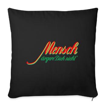Mensch ärgere dich nicht - logo rouge-vert - Housse de coussin décorative 45 x 45 cm - noir - Devant