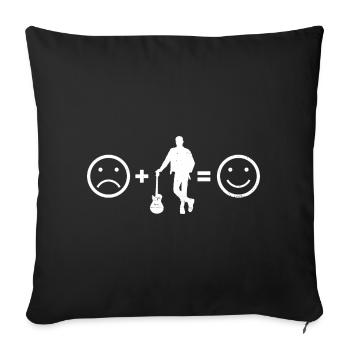 guitare électronique guitare acoustique guitare jouer - Housse de coussin décorative 45 x 45 cm - noir - Devant