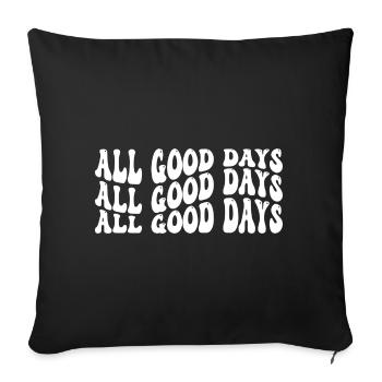 tous les bons jours Amour de soi Citation inspirante - Housse de coussin décorative 45 x 45 cm - noir - Devant