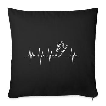 Ski Jumping Electrocardiogram ECG Ski Jumping - Sofa pillowcase 17,3'' x 17,3'' (45 x 45 cm) - black - Front