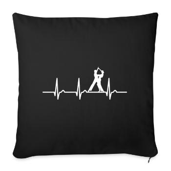 ECG curve - heart curve - pulse - dancing - couple dance - Sofa pillowcase 17,3'' x 17,3'' (45 x 45 cm) - black - Front